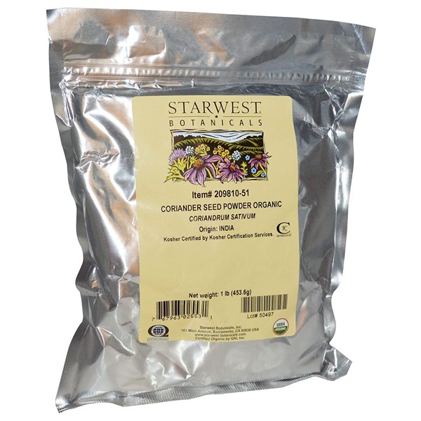 Starwest Botanicals Organic Coriander Seed Powder, 1 Pound