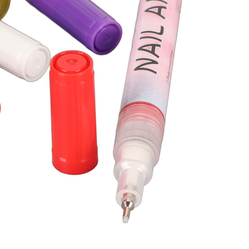 12Pcs 3D Nail Polish Pens 0.5mm Tip Bright Colors Easy