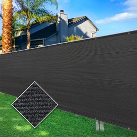 Cisvio 5ft x50ft Privacy Screen Fence 95% Blockage 175 GSM Heavy Duty Protective Covering Mesh Fencing for Outdoor Patio Lawn Garden Balcony Black