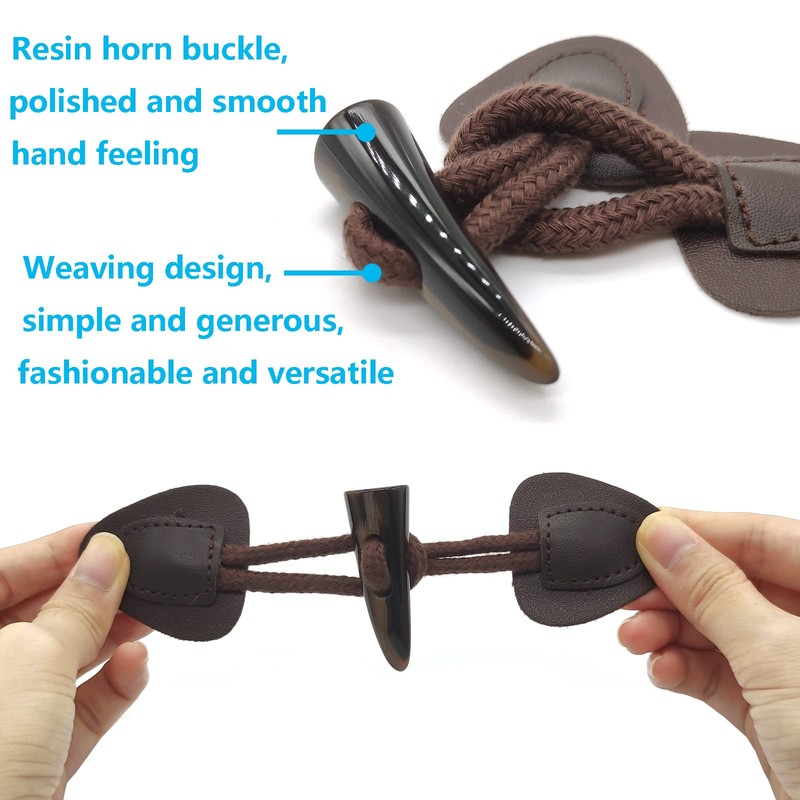 DHER Buttons with Closure, Leather Buttons for Coat, Notebook, Buttons,