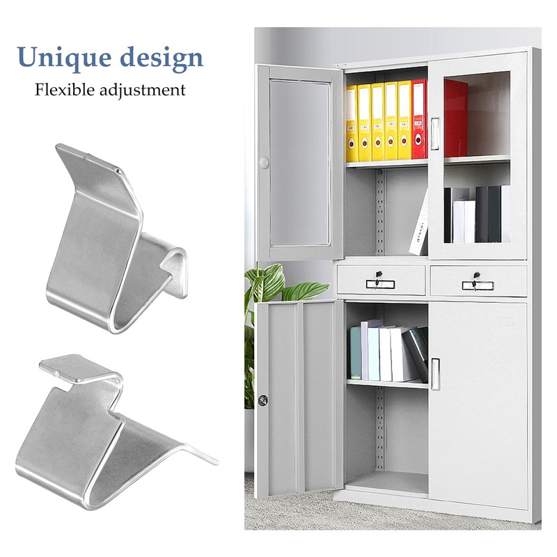 UPKOCH 10 Pack Cabinet Metal Shelf Clips, 9mm S-Hook, Heavy