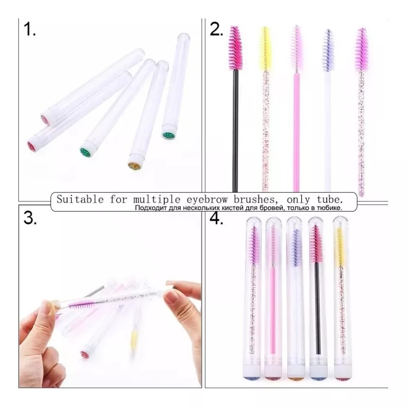 Eye-Art Porta Cepillo Para Pestañas Con Cepillo Glitter 10 Piezas