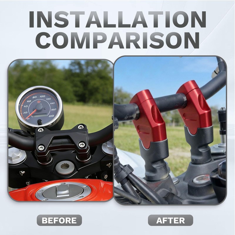 Universal Motorcycle Handlebar Riser 22mm Handle Bar Heightening Adapter Mount