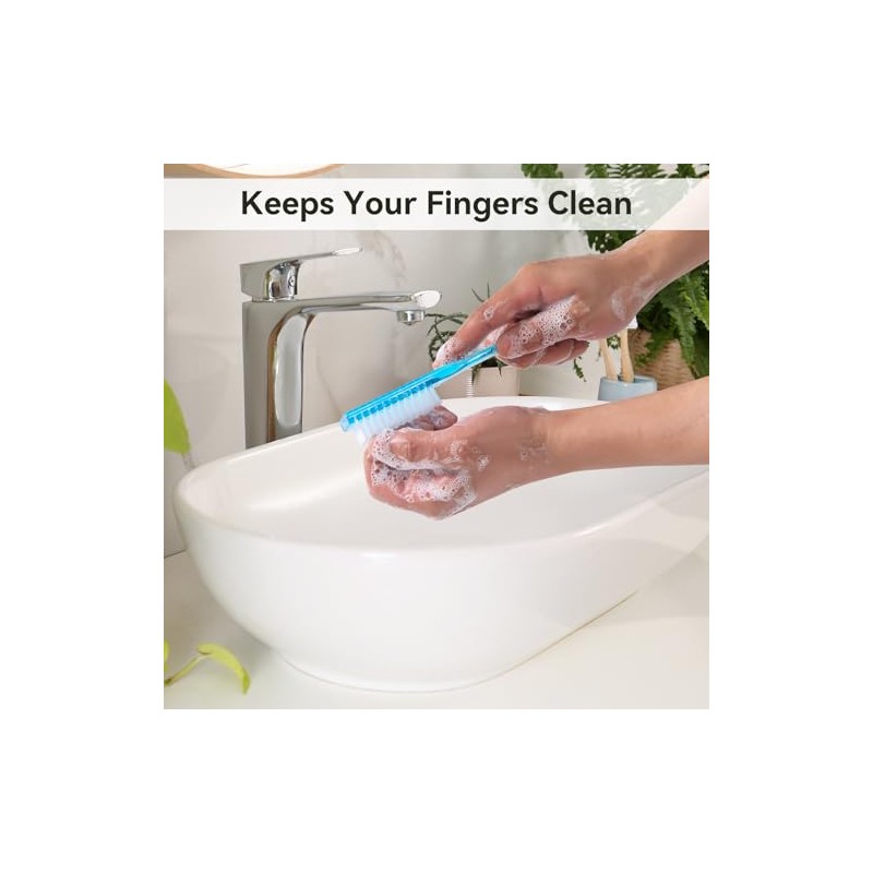Cepillo de uñas para limpiar las uñas, mango de agarre,