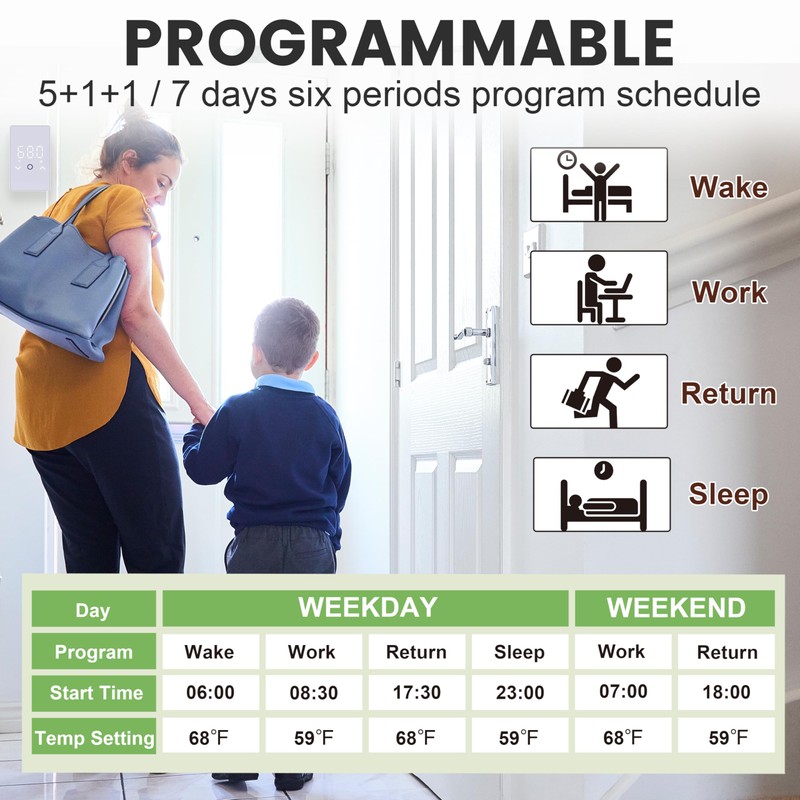 MAXKOSKO 1PC WiFi Smart Thermostat for Electric Floor Warming System