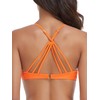 RELLECIGA Women's Orange Push Up Bikini Top Twist Front Underwire