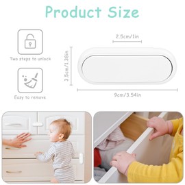 HOTUT Cupboard Locks for Children, 3 PCS Child Safety Cupboard Locks, Baby Proof Child Safety Cupboard Locks, Children Proof Latches for Kitchen, Door, Drawer, Closet, Refrigerator - White