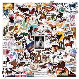 Horse Stickers 100PCS,Horse Riding Stickers for Water Bottle,Laptop,Car,Luggage,Guitar,Skateboard, Luggage,Bike,Horse Gifts for Girls Women Kids(Horsestickers-100PCS)