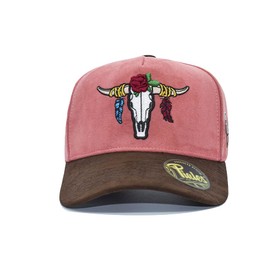 PIALES. Viejo Oeste, Gorra 5 Paneles Estilo Gamuza, Unisex para Adulto. (Rosa)