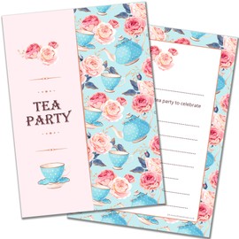 Olivia Samuel 20 x Tea Party Invitations from Ready to Write for Birthday Party or any celebration - Postcard Style