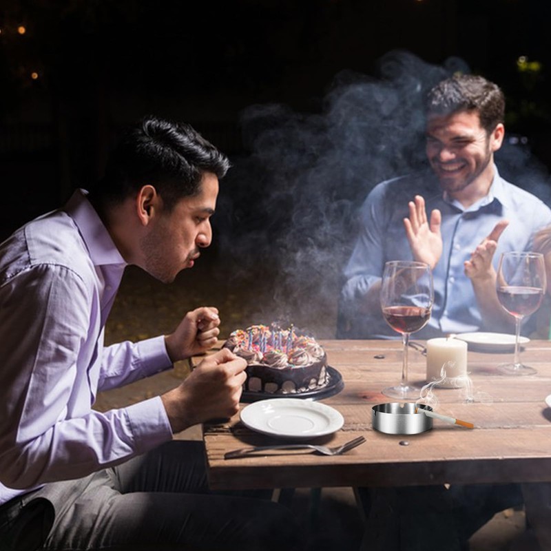 10 pieces ashtray, stainless steel, table top ashtray, modern table