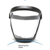 Adjustable Full Coverage Face Shield - 1pc Transparent Plastic Protective