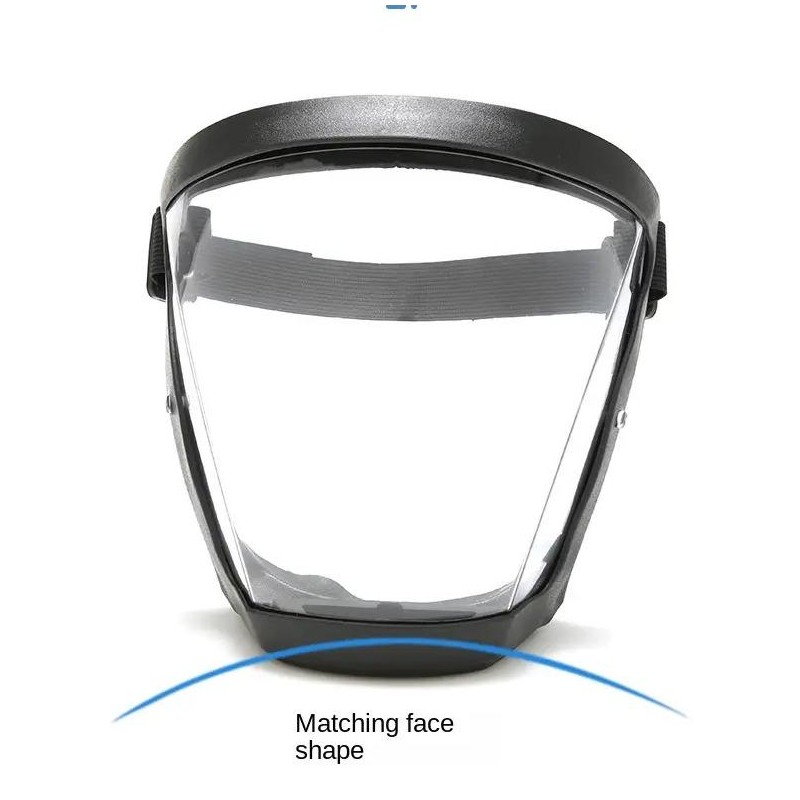 Adjustable Full Coverage Face Shield - 1pc Transparent Plastic Protective