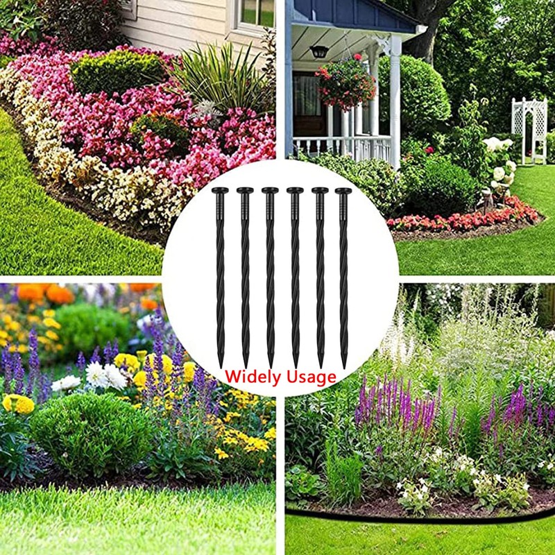 garden edging,Plastic Edging Spikes,8 Inch Plastic Garden Anchoring Spikes, Landscape