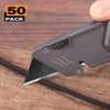 M MEEPO 50-Pack Utility Knife Blades, Blackened SK-2 Razor Blades