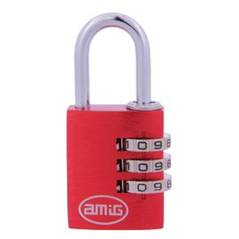 Amig - 21940 Model 75 Combination Lock Aluminium Width 25 mm Red