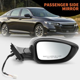 Aspaton Right Passenger Side Mirror Assembly Compatible with Accord LX Sport 2023-2025, Rearview Mirror with Power Glass and Manual Folding without Heated and Light Side Door Mirror (3Pins Black)