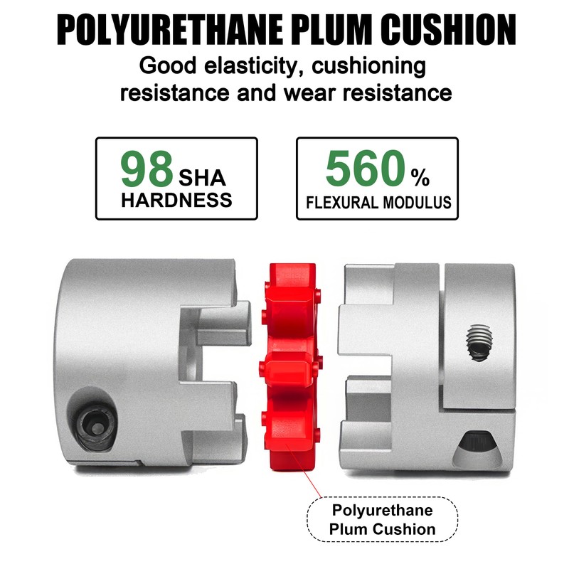 Plum Shaft Coupling Aluminium 16 mm to 22 mm, Flexible