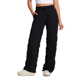 Yogipace Petite Women's Dance Studio Lined Pants UPF 50+ Lightweight Wrinkle Free Hiking Travel Pant,25",Black,Size XS