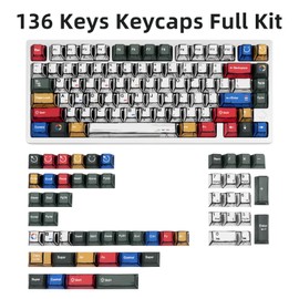 GEKUCAP Mixed Light Manga Themed Keycaps 136 Keys, Cherry Profile PBT Custom Key Caps Set, Dye Sublimation Keyboard Keycaps for Cherry Gateron MX Switches Mechanical Keyboard
