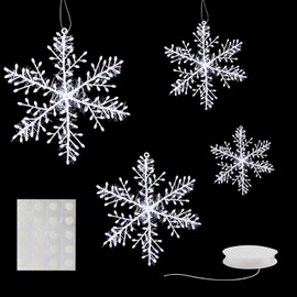 CattleyaHQ Snowflake Ornaments, Pack of 15 Snowflakes Hanging Decoration for the Christmas Tree, Christmas Snowflake Pendant for Home Window Xmas Party Decorations