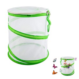 Insekt und Schmetterling Habitat Käfig Tragbar Faltbar Schmetterlingslebensraum Zusammenklappbar Insekten Netzkäfig für Insekten Schmetterlinge Beobachtung (30 x 35 cm, Grün)