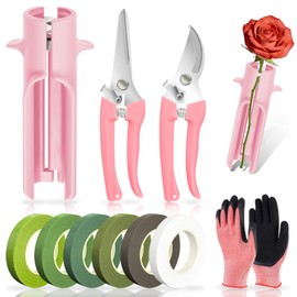 Rose Thorn Stripper Tool Set, Flower Thorn Remover, Rose dethorner Tool, for Home Wedding Florist（Pink 10 Pcs）
