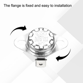 QUARKZMAN KSD301 Thermostat 80°C/176°F 16A Normally Closed N.C Adjustable Snap Disc Temperature Switch for Microwaves, Ovens, Coffee Machines, Pack of 8, Ceramic Material