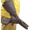 Medieval Gauntlet leather cosplay gloves long arm cuff (Brown, Medium)