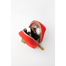 Invite.L Small Stand Up Compact Cosmetic Bag Organized Pockets Korean Beauty Case Portable Makeup Pouch Toiletry Storage Work Essentials Elegant (Mustard Yellow)