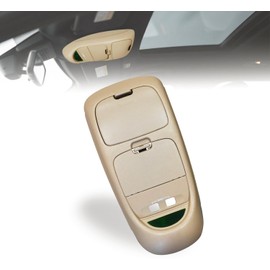 YURLOCY Overhead Console Assembly w/o Sunroof Compatible with 2002-2004 Ford Super Duty F250 F350 F450 F550 Replaces 4C3Z25519A70AAA 4C3Z-25519A70-AAA Interior Ceiling Console Panel (TAN)