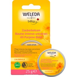 WELEDA Organic Baby Calendula Magic Balm - Natural Cosmetics Universal Balm for Face & Body for Care & Soothing Dry Skin and Lips. Rich All-Purpose Balm for Babies & Children (1 x 25 g)