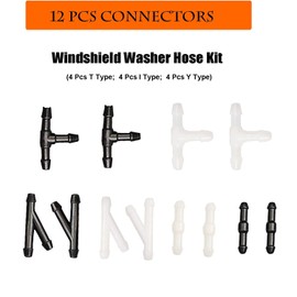 GZZTORES Windshield Washer Hose kit- Universal Windshield Wiper Hose with 4 Meter Washer Fluid Hose and 12 Pcs Hose Connectors, Suitable for Most of Windshield Washer Nozzle Installation