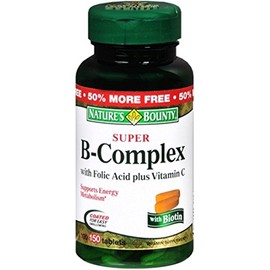 Nb Super B Complx &C Size 100ct Natures Bounty Super B-Complex W/Folic Acid Plus Vitamin C Tablets 100 Ct