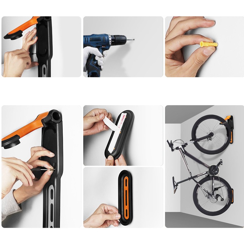 Vertical Bike Wall Hanger Simple Operation Practical Bike Storage Rack