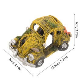 FRCOLOR Aquarium Decorations Fish Tank Imitation Car Wreck Ornament Small & Medium Fish Garden Pond Ornaments Fish Tank Hiding House Aquarium Resin