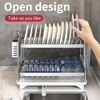 LIZWETEC Dish Drying Rack, Double Layered countertop Kitchen Organizer with