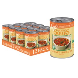 Amy's Soup, Vegan, Gluten Free, Organic Chunky Vegetable, Reduced Sodium, Low Fat, 14.3 oz (Pack of 12)