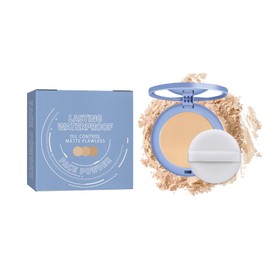 Fixierpulver, Wasserfeste Make-up-Puder-Foundation, Wasserfeste Setting Powder, Matt Langanhaltende Primer Puder Makeup, Langanhaltendes, Wasserfestes,Leichter und atmungsaktiver Fixierpuder