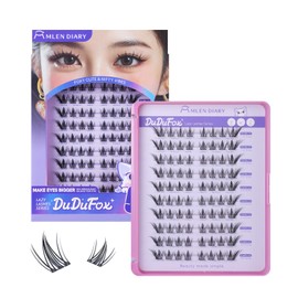 Lash Clusters 80PCS Natural Eyelash Clusters C Curl Wispy DIY Eyelash Extensions 11.5-13mm Soft & Light Eyelash Clusters Reusable Korean Manga Style
