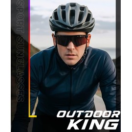 OUTDOORKING Men Sunglasses Sports Sunglasses-for-Men: Sport Sunglasses Polarized with UV400 Protection for Running Baseball