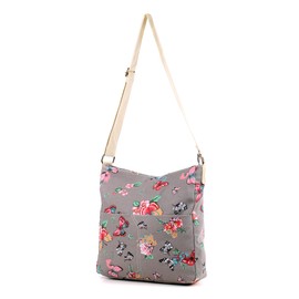 Wedmay Womens Cross Body Bag Flower Butterfly Owl Large Canvas Messenger School Shoulder Handbags (Butterfly Grey)