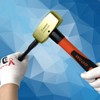 WEDO Brass Sledge Hammer 3 lb, Club Hammer with Fiberglass