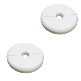 CAcoverVA 2 Pack Wall Split Flange for 0.39 Inch/10mm OD Pipe ABS Escutcheon Plate Self-Adhesive Round Plumbing Cover Plates for Water Pipe Faucet Decoration, White