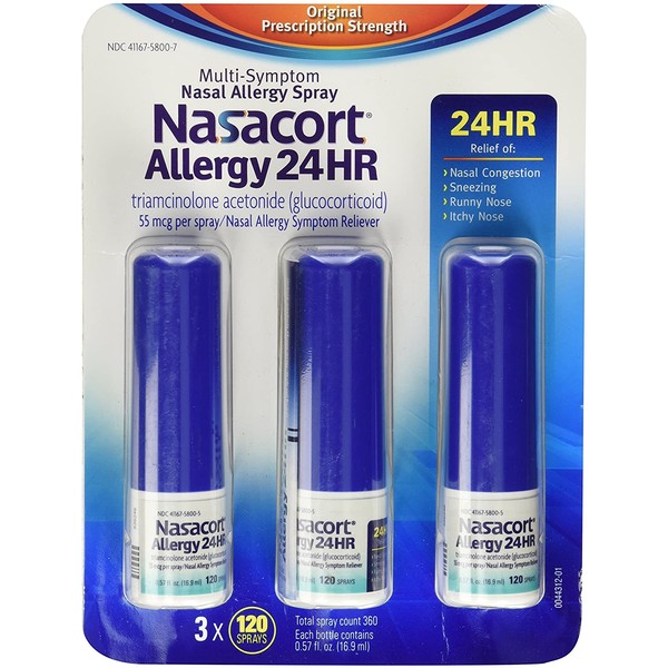 Nasacort Allergy 24hr Non-Drip Nasal Spray (120 Sprays, 3 pk.)