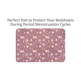 wovenx Organic Incontinence Pad for Period - Waterproof Protectors - Reusable Washable Pee Pad - Fits Twin to Full Size Beds - 100% Organic Viscose Derived from Bamboo - 34" x 52" Dark Flower