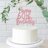 Happy 60th - Decoración para tarta (oro rosa)