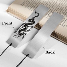 Berirexrion Dragon Bookmarks for Men - Fantasy Metal Bookmark Book Accessories School Office Supplies Gifts for Bookish Book Lover Women Teacher Book Page Marker for Students Birthday Christmas Gift