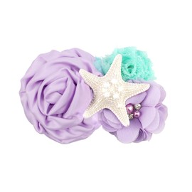 YanJie Aqua Lavender Glitter Starfish Mermaid Headband for Baby Mermaid Birthday Party Gift