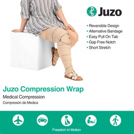 Juzo Short Stretch Compression Wraps, 30-60 mmHg, Arm Wrap, Double Sided | Medical Wrap Bandage for Treatment of Moderate to Extreme Varicosities, Edema & Lymphedema | Large Regular